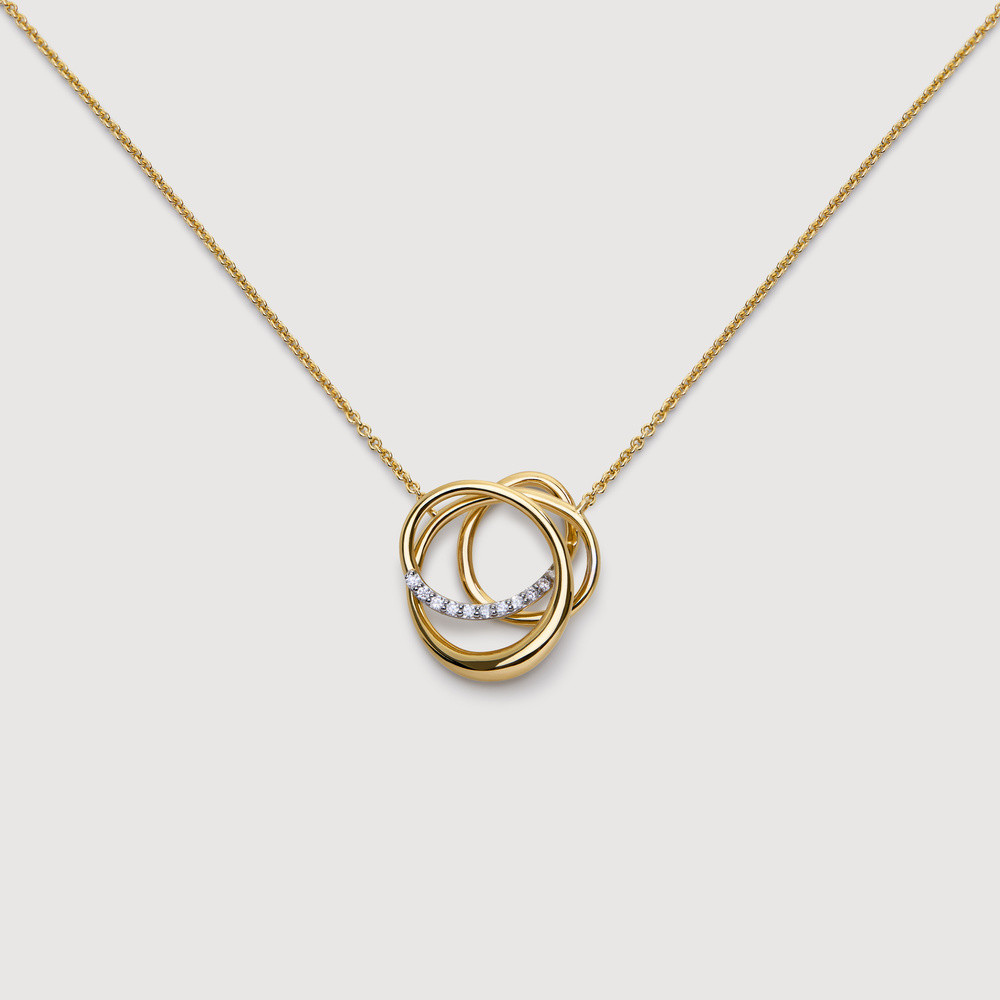 Gold Nura Wrap Pavé Diamond Necklace Lab Grown Diamond | Monica Vinader (US)
