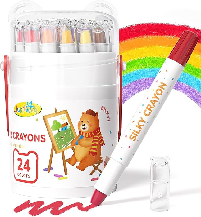 JUPITEARTH 24 Color Twist Crayons for Toddlers 1-3 and Kids 4-8, Non-Toxic Washable Crayons 2-4, ... | Amazon (US)