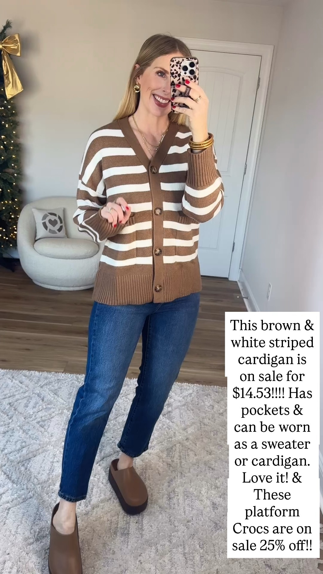 Walmart try on, Walmart outfit, Walmart fashion, brown striped cardigan on sale

Size small 

#LTKFindsUnder50 #LTKootd #LTKSaleAlert