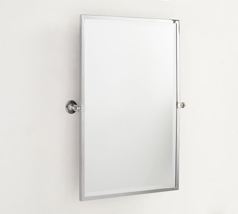 Kensington Pivot Mirror, Extra Large Rectangle, Chrome finish | Pottery Barn (US)