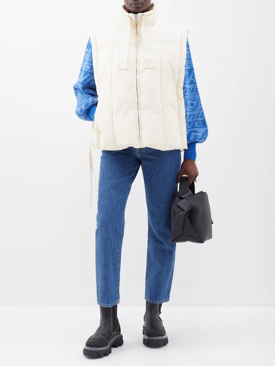 Side-tie padded-twill gilet | Ganni | Matches (UK)