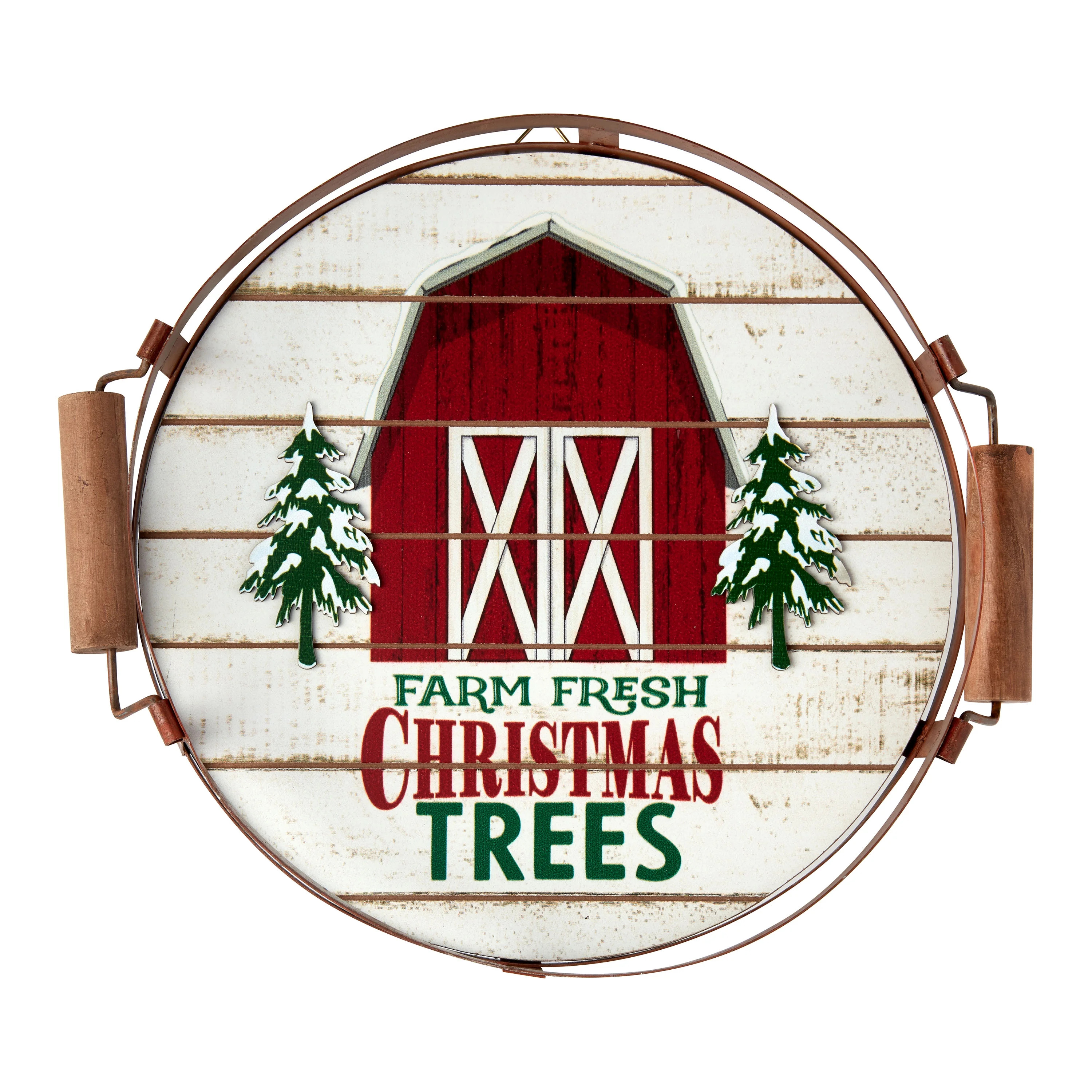 Holiday Time Metal Tray Wall Hanging Decor, Farm Fresh Christmas Trees | Walmart (US)