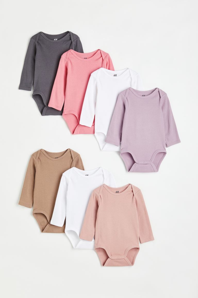 7-pack Long-sleeved Bodysuits | H&M (US + CA)