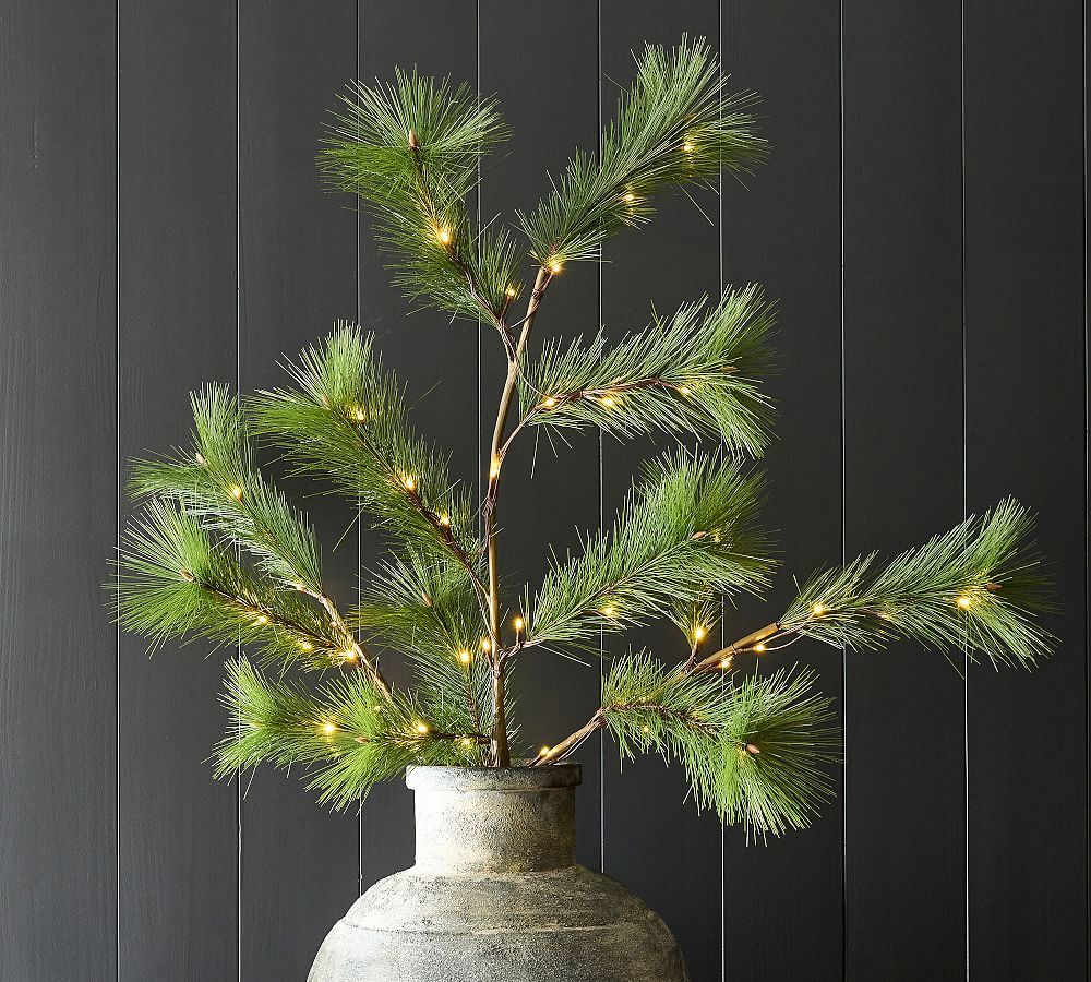 Lit Faux Pine Branch | Pottery Barn (US)