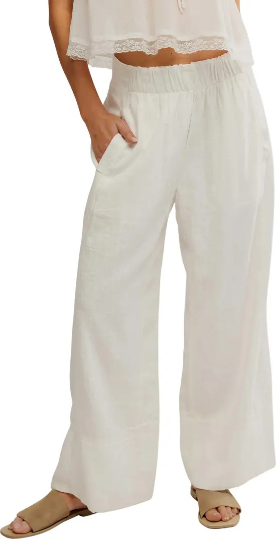 Days End Pull-On Linen Blend Wide Leg Pants | Nordstrom