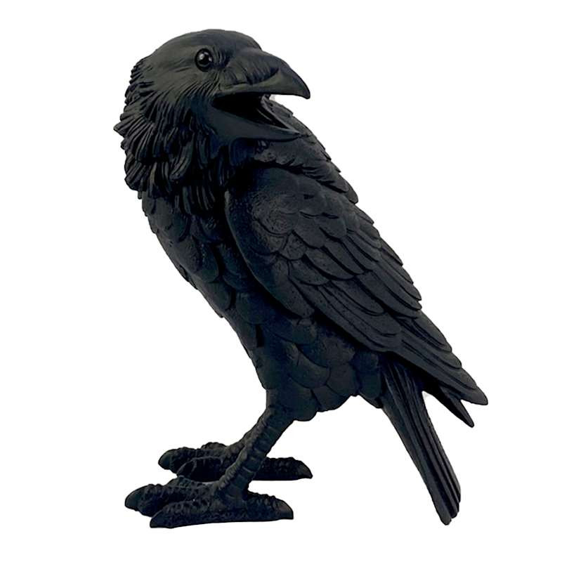 Black Flocked Standing Crow, 14" | At Home