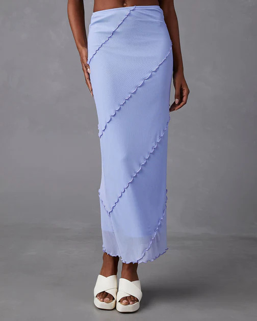 Markella Lettuce Trim Midi Skirt - Lavender | VICI
