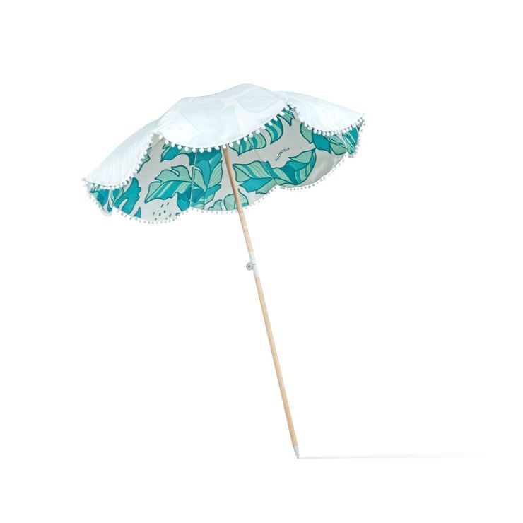 MINNIDIP 4' x 6.5' Beach Umbrella - Banana Leaves | Target