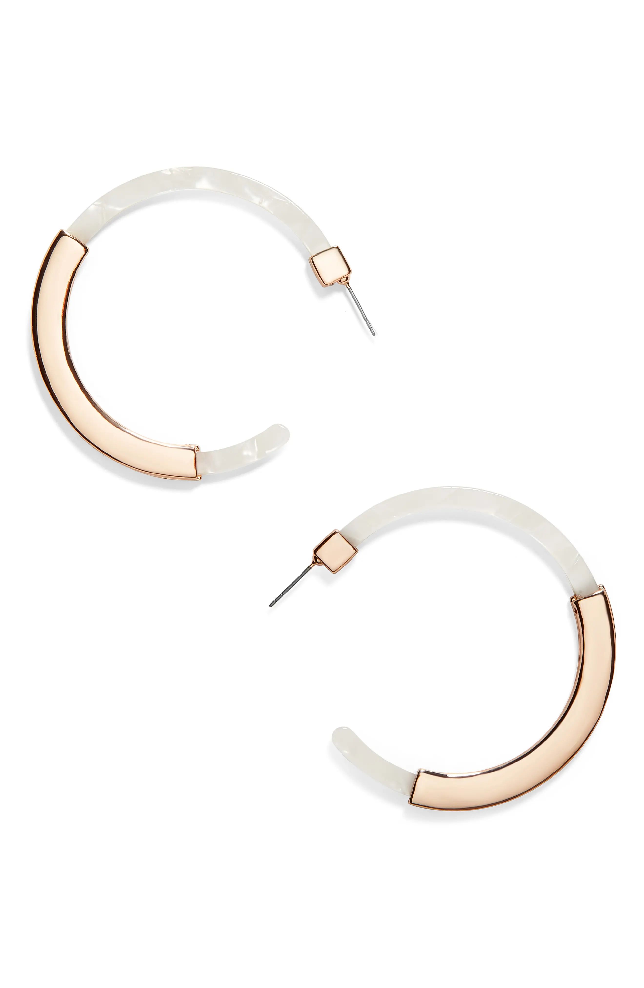 Women's Baublebar Tassiana Gold & Acrylic Hoop Earrings | Nordstrom