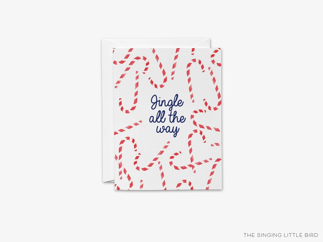 Jingle All the Way Christmas Greeting Card  Happy Holidays - Etsy | Etsy (US)