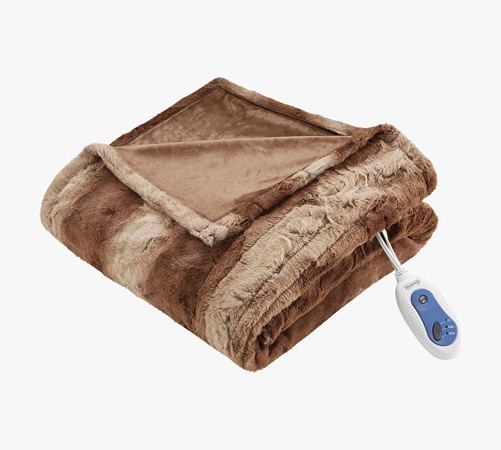 Beautyrest® Heated Oversized Faux Fur Throw Blanket | Pottery Barn (US)