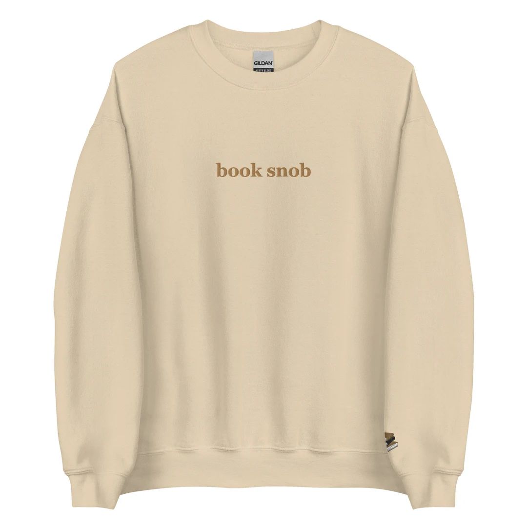 Embroidered Book Snob Crewneck Sweatshirt - Etsy | Etsy (US)