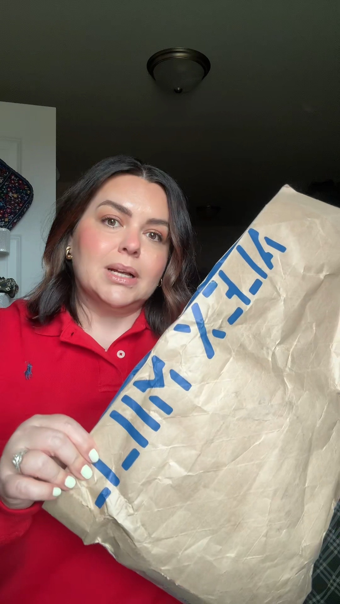 Alex Mill unboxing- I got the mini in red with the camel colored initial. 

Hand painted and while the personalization said to allow for 4-6 weeks, their turnaround time was much quicker. 