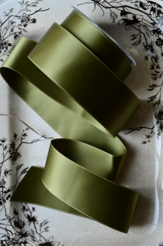 Avocado Green Swiss Satin Ribbon | Etsy | Etsy (US)