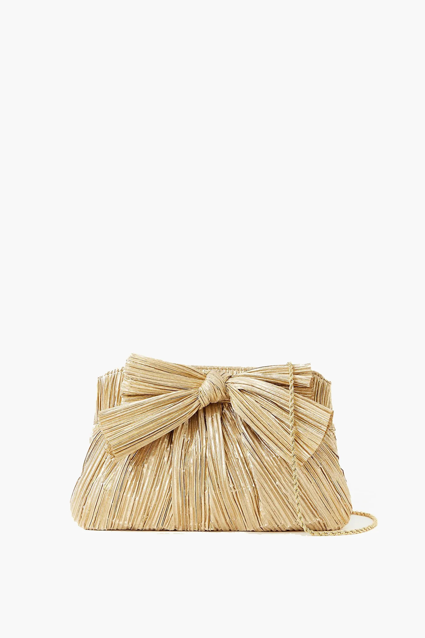 Gold Rayne Pleated Frame Clutch | Tuckernuck (US)