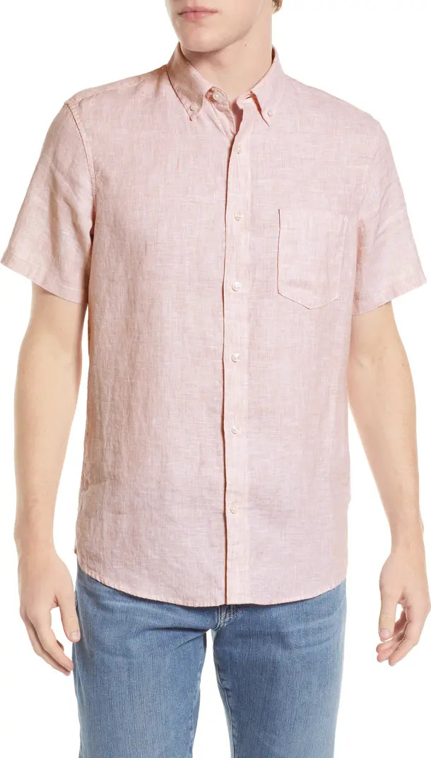 Short Sleeve Linen Button-Down Shirt | Nordstrom