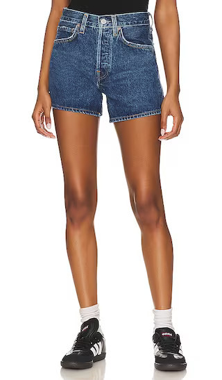 AGOLDE Parker Long Short in Denim-Dark. - size 33 | Revolve Clothing (Global)