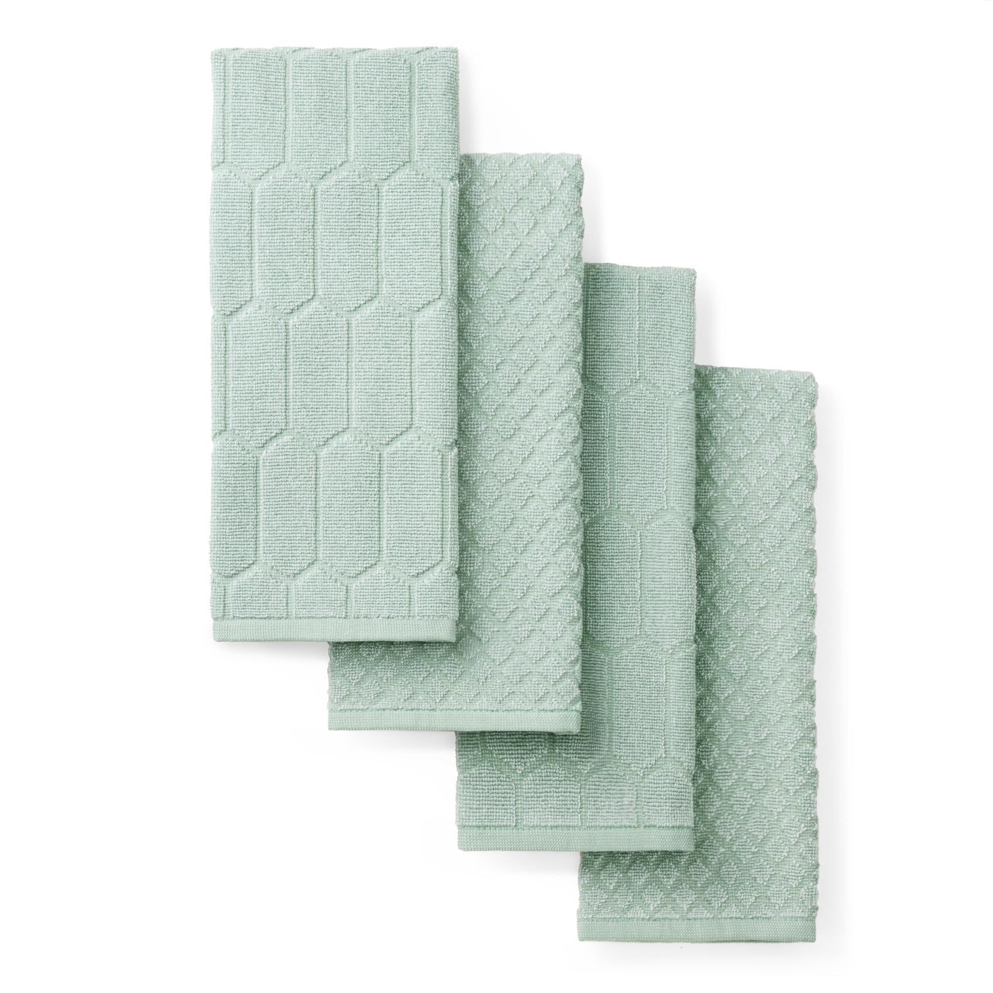 Martha Stewart Honeycomb Chambray Textured Kitchen Towel 4-Pack Set, 100% Cotton with Absorbent T... | Amazon (US)