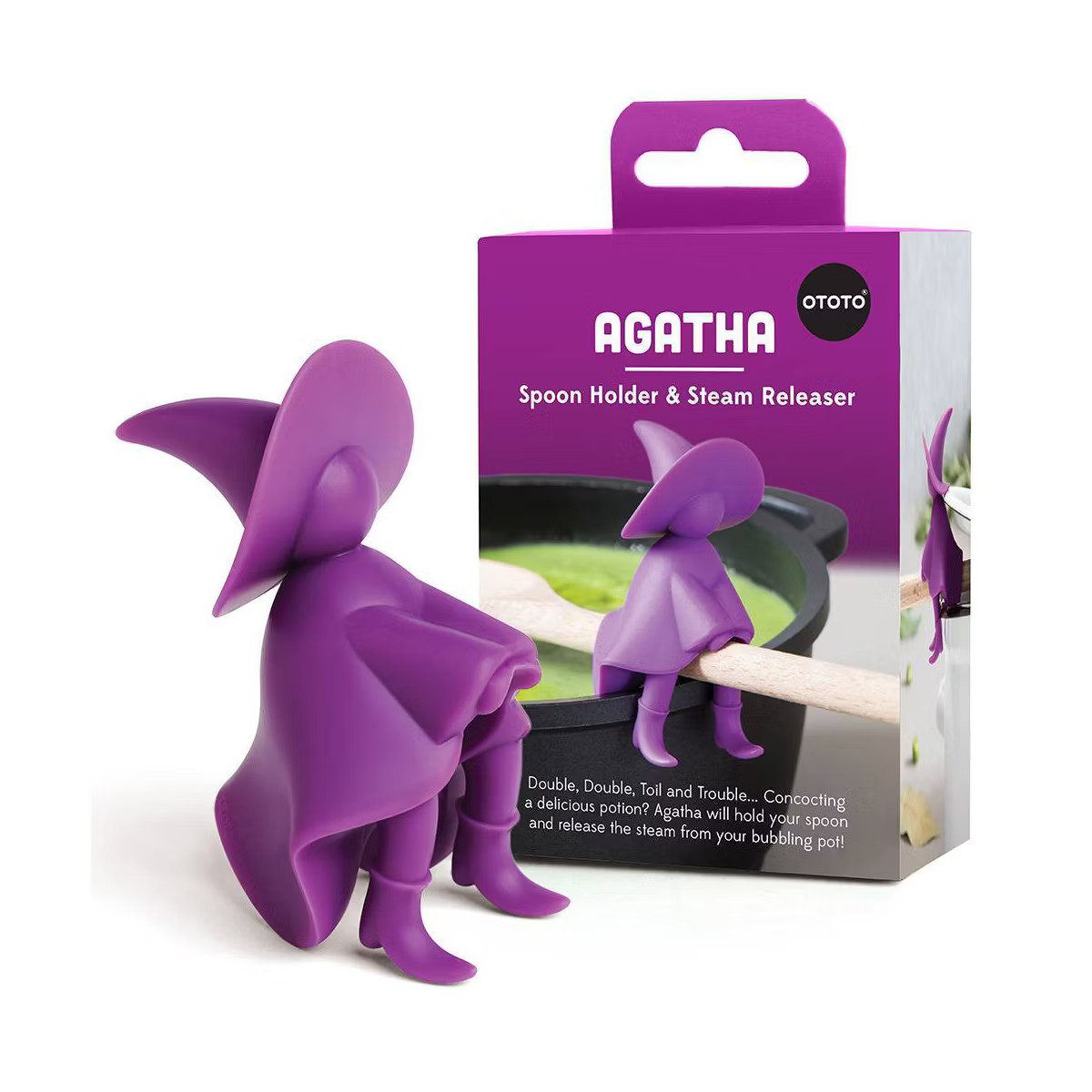 OTOTO Agatha Spoon Holder and Steam Releaser Silicone Spoon Rest Purple | Target