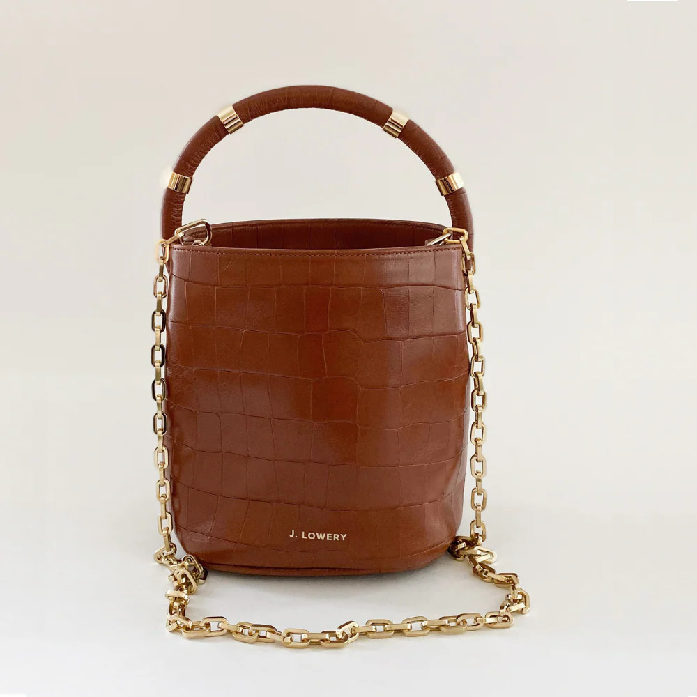J. LOWERY MAX MINI Bucket Bag | Cognac Croc | J. LOWERY