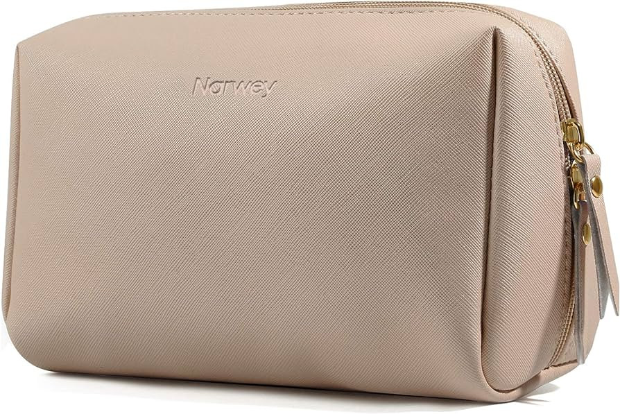 Large Vegan Leather Makeup Bag Zipper Pouch Travel Cosmetic Organizer for Women and Girls (Large,... | Amazon (US)