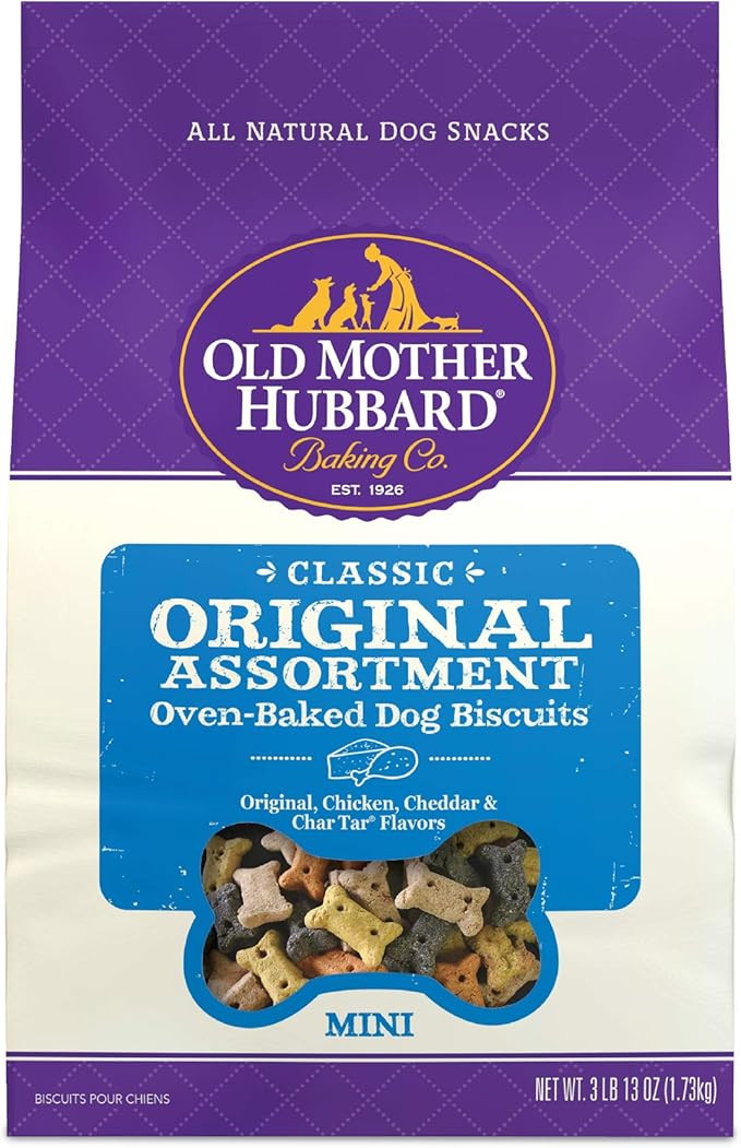 Old Mother Hubbard Classic Original Assortment Biscuits Baked Dog Treats, Mini, 3 lb 13 Ounce Bag | Amazon (US)