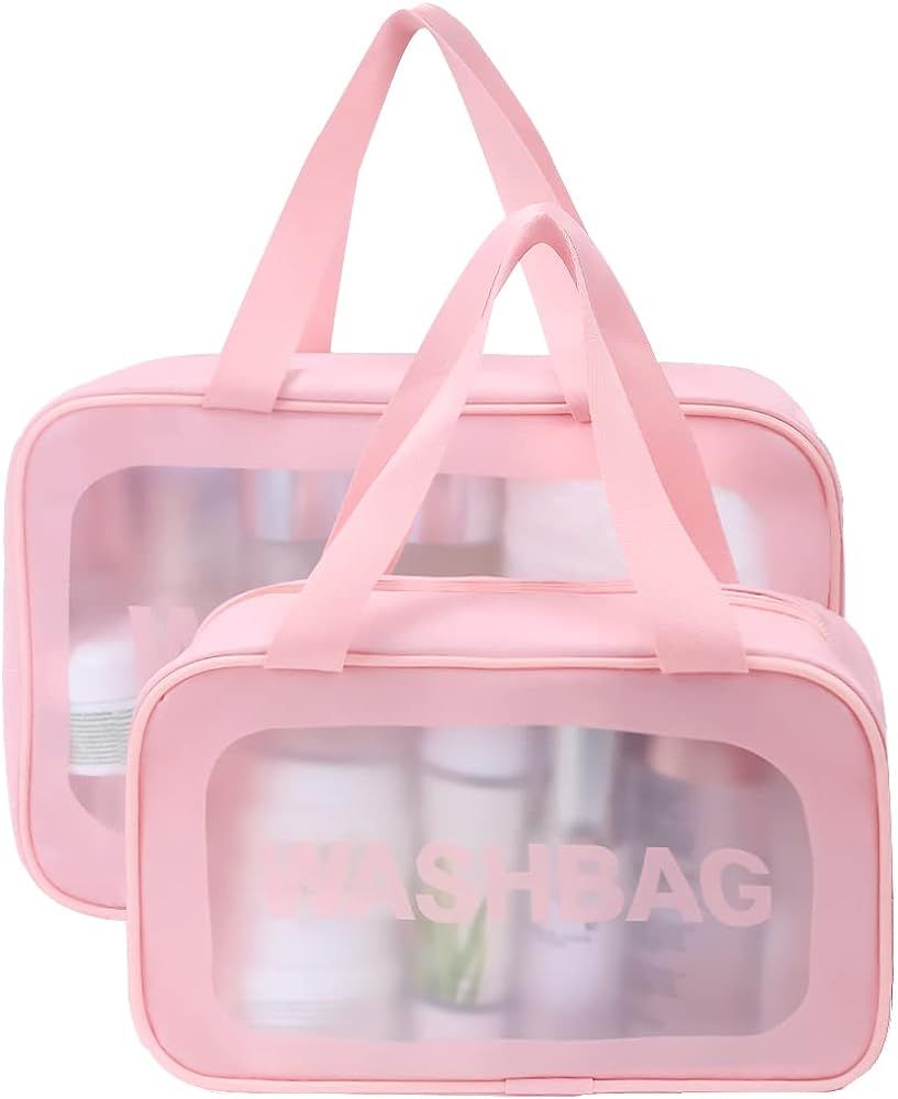 Clear Travel Bag for Toiletries Makeup Bags with Zipper Toiletry Bags for Travelling Women NINGYE 2p | Amazon (US)