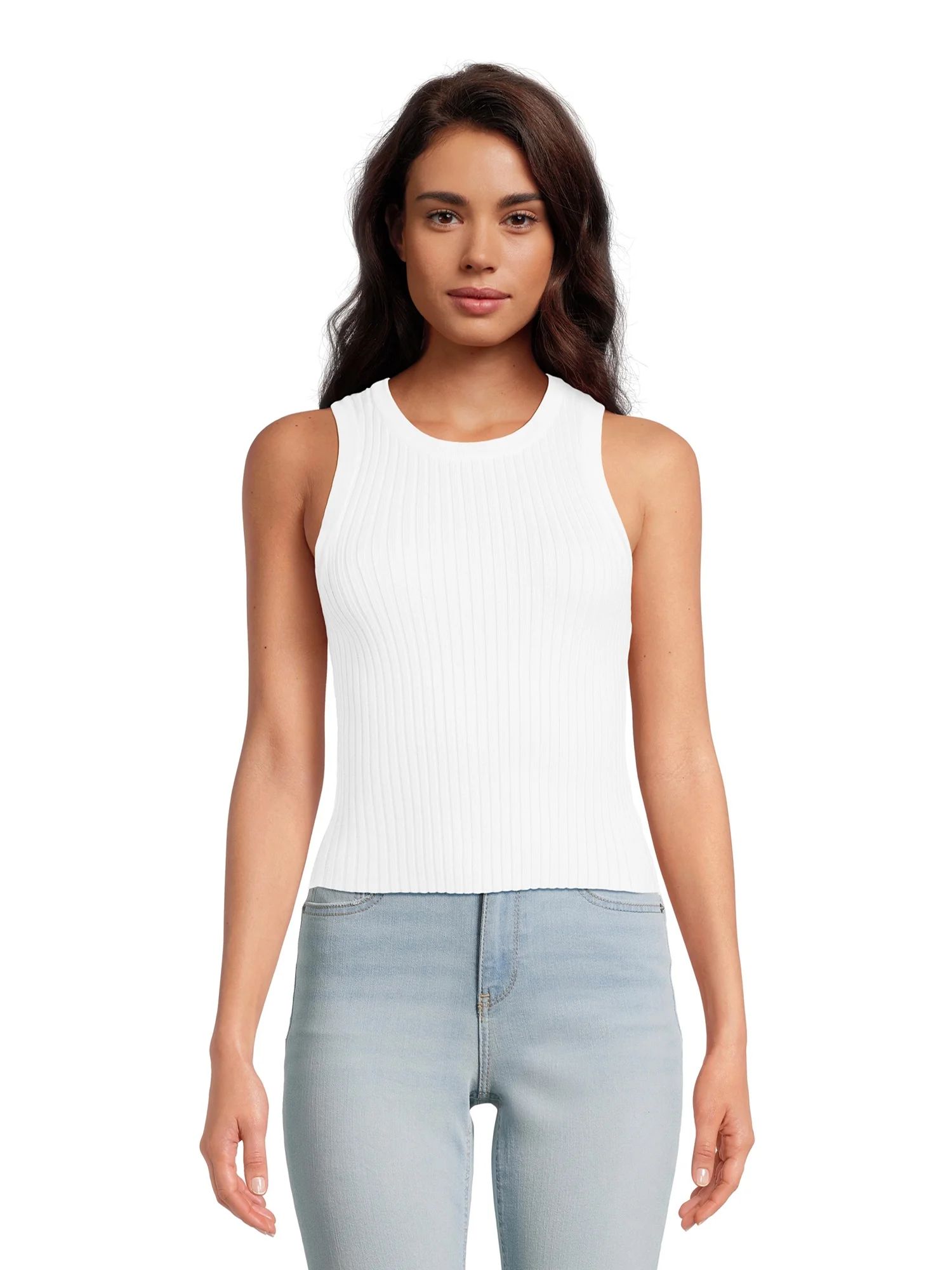 No Boundaries Juniors Ribbed Sweater Tank | Walmart (US)