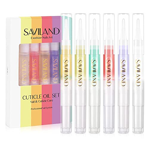 SAVILAND Natural Cuticle Oil Pen: 6PCS Revitalizing Cuticle Oil for Nails with Vitamin E Repaired... | Amazon (US)