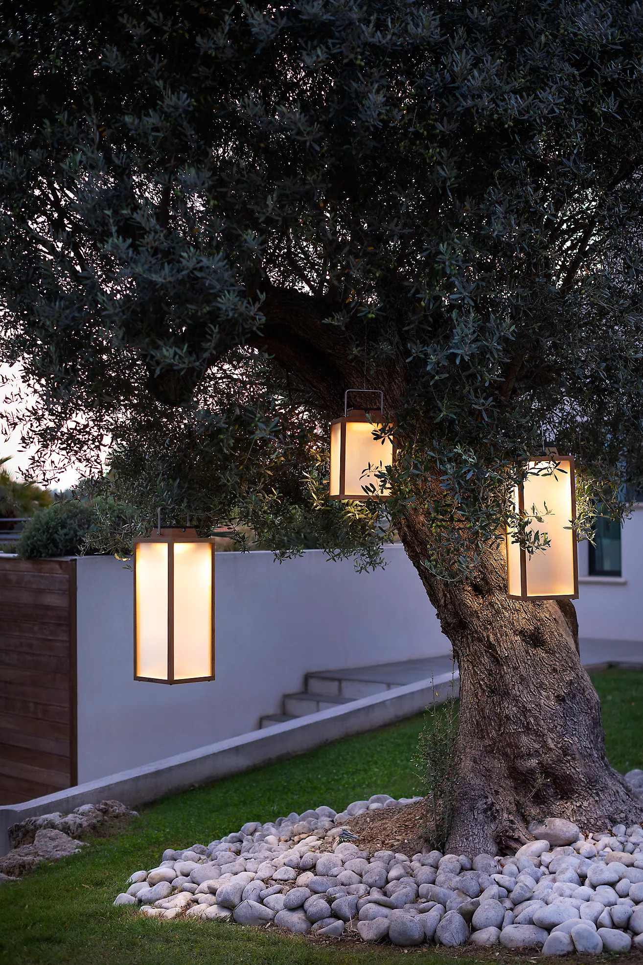 Solar Teak Lantern, Rectangle | Anthropologie (US)