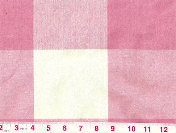 Pink Ivory Large Check 100% Cotton H - 9" V - 9" W - 54" by P Kaufmann Drapery Upholstery Pillow Fab | Etsy (US)