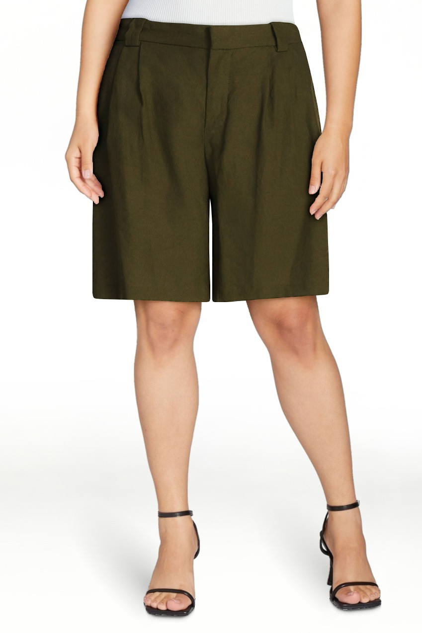 Scoop Women\u2019s Pleated Bermuda Shorts, 9'' Inseam, Sizes 0-26W | Walmart (US)