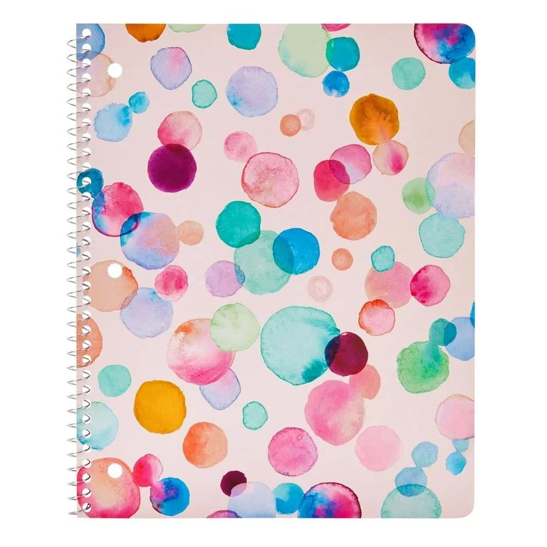 Mintgreen Spiral Notebook, Wide Ruled, 1 Subject, 80 Recycled Sheets, 8x10, Colorful Dots | Walmart (US)