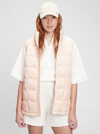 100% Recycled Nylon Relaxed Lightweight Puffer Vest | Gap (US)