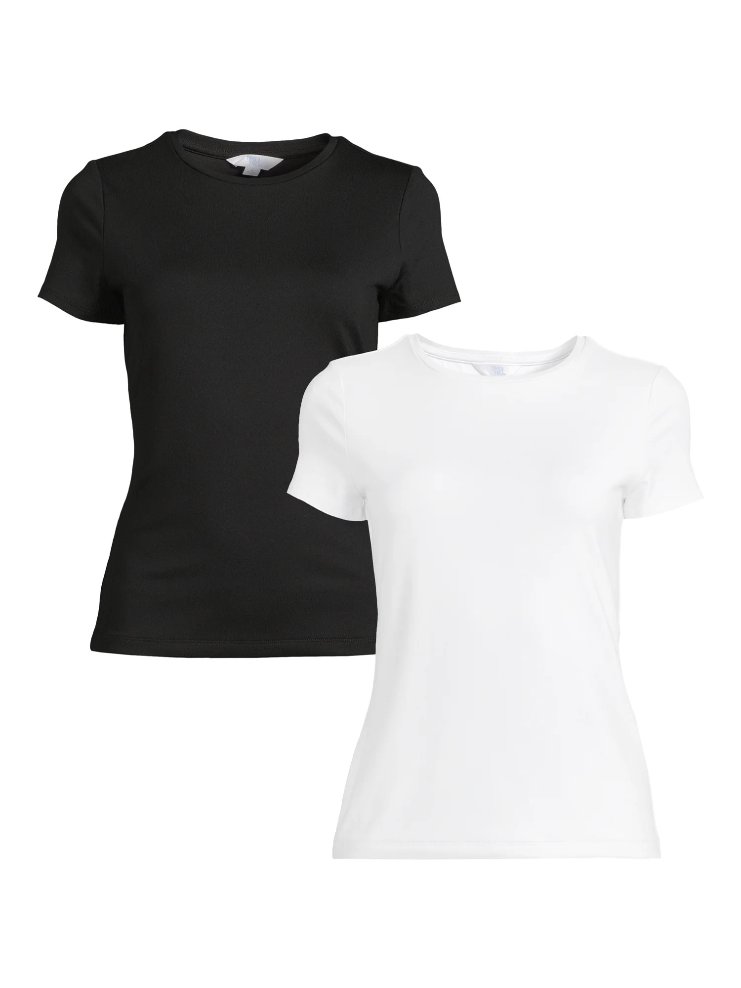Time and Tru Women's Smoothing Tee with Short Sleeves, 2-Pack, Sizes XS-XXXL | Walmart (US)