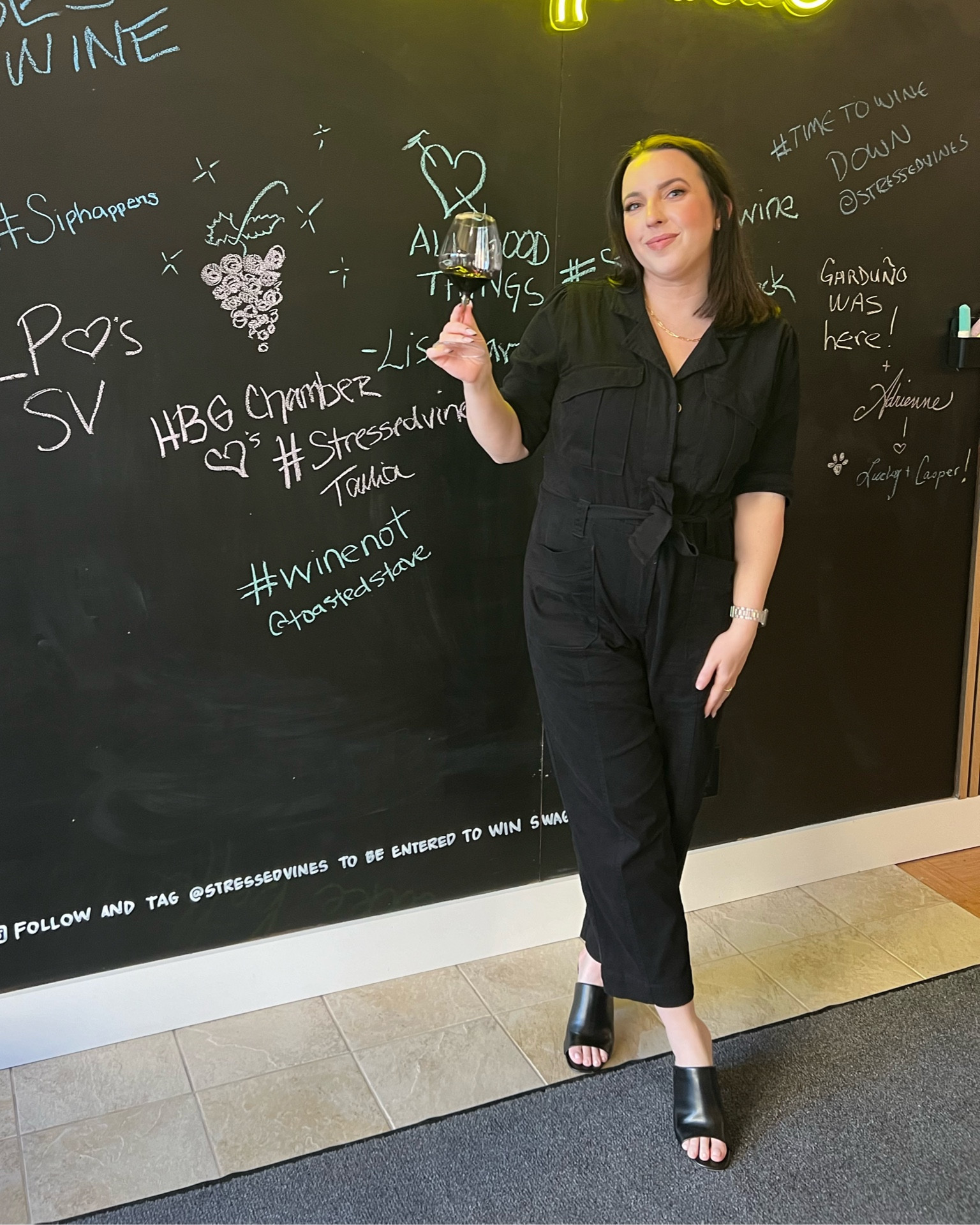 Black boilersuit / black jumpsuit / wine tasting outfit / vacation outfit / travel outfit 

#LTKMidsize #LTKStyleTip #LTKTravel