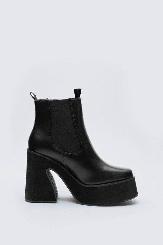 Faux Leather Heeled Chelsea Ankle Boots | Nasty Gal (US)