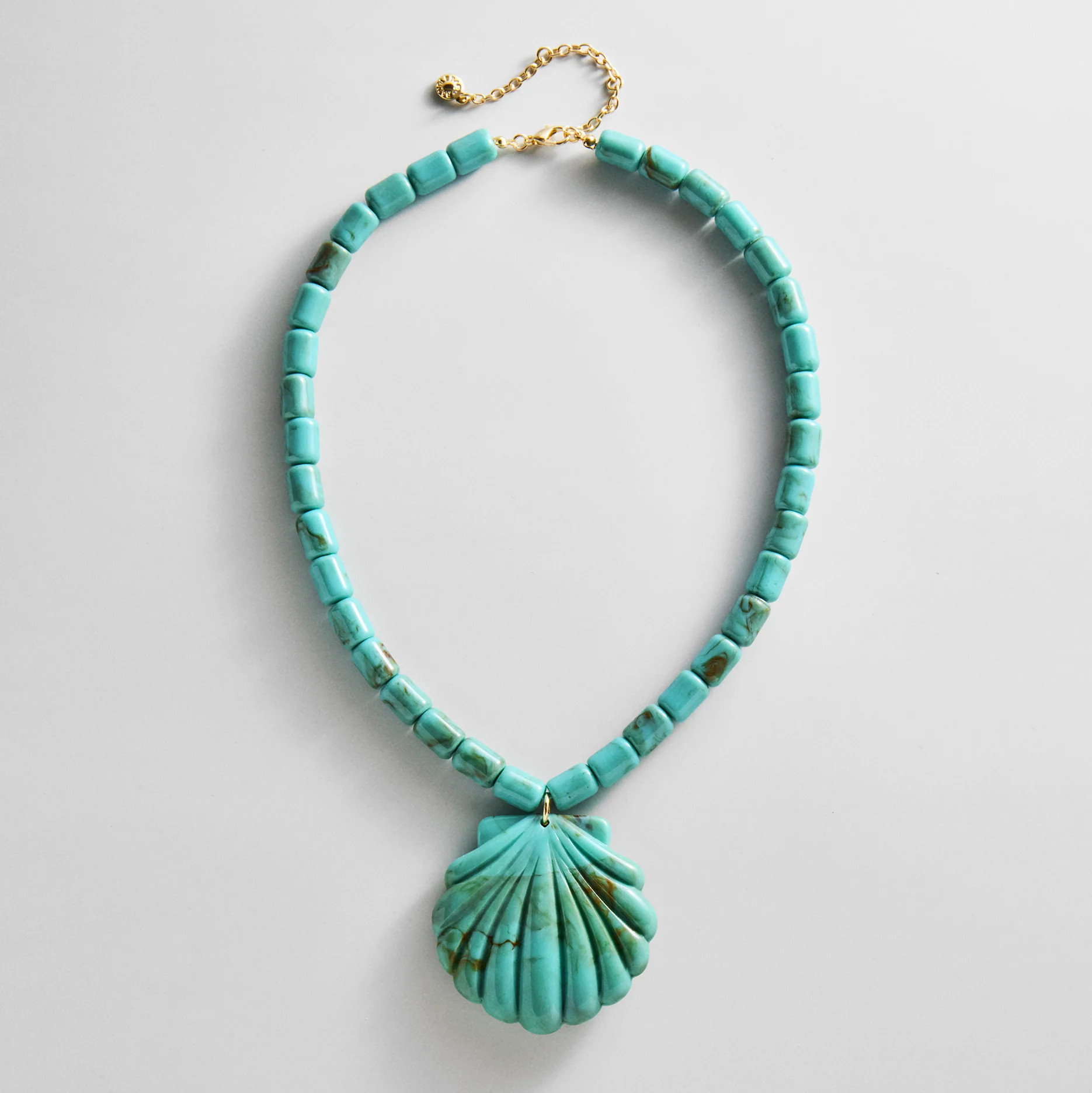Washed Ashore Seashell Pendant Necklace - Turquoise | BaubleBar