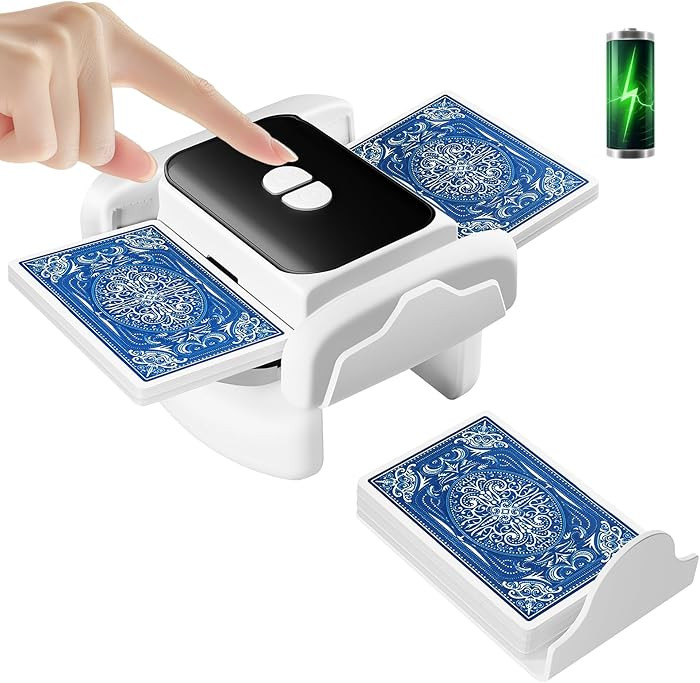 Rechargeable Automatic Card Shuffler for 1-2 Decks, Low Noise & Portable Electric Shuffling Machi... | Amazon (US)