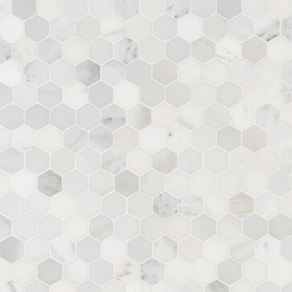 MSI Arabescato Carrara 11.75 in. x 12 in. x 10 mm Honed Marble Mesh-Mounted Mosaic Tile (9.8 sq. ft. | The Home Depot