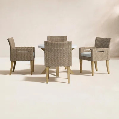 Fleur 5 Piece Eucalyptus Dining Set with Wicker Chairs | Wayfair North America