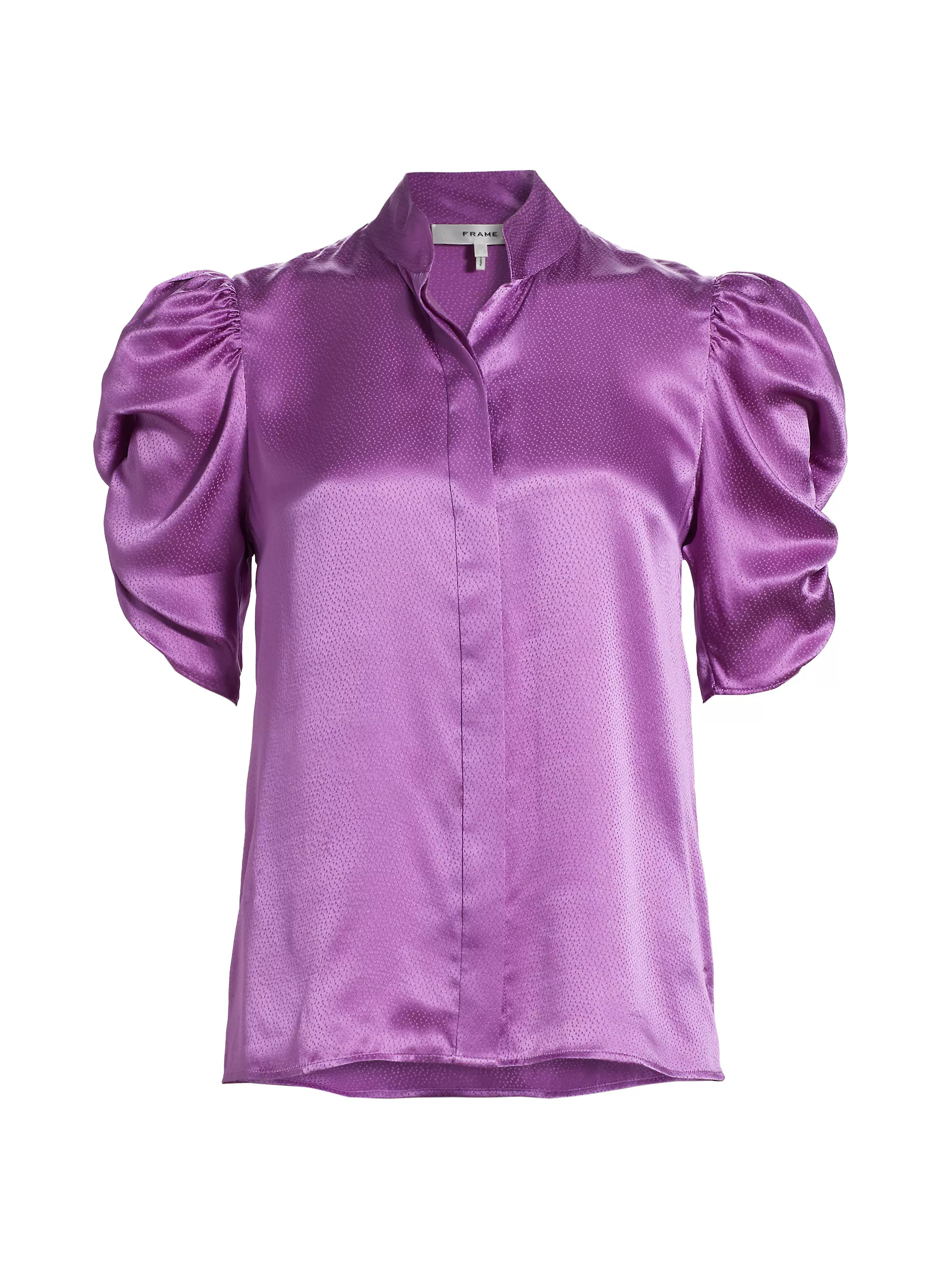 Puff-Sleeve Silk Blouse | Saks Fifth Avenue