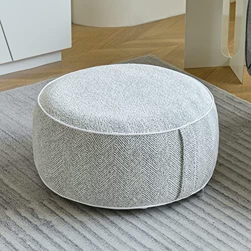 weruisi Stuffed Pouf Ottoman, 21x10 Inches Chenille Ottoman with Inflatable PVC Liner, Foot Rest ... | Amazon (CA)