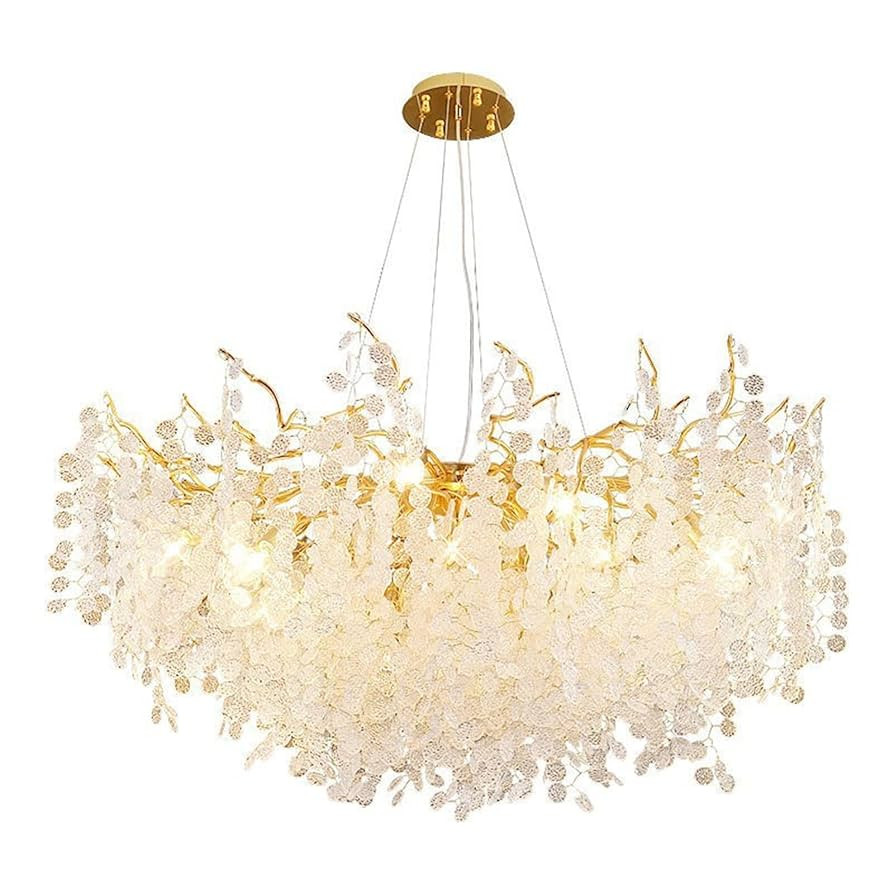 Modern Crystal Chandeliers Luxury Gold Money Tree Branch Chandelier Pendant Lighting High Ceiling... | Amazon (US)
