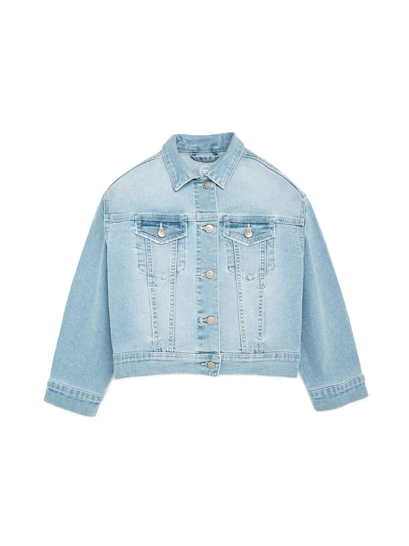 Wonder Nation Girls Denim Jacket, Sizes 4-18 & Plus - Walmart.com | Walmart (US)