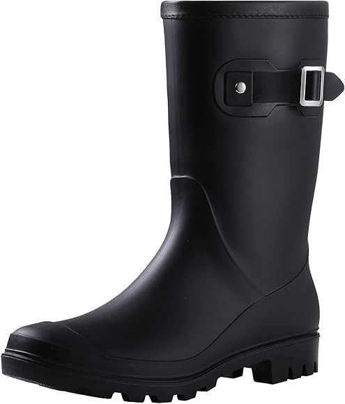 Evshine Women's Mid Calf Rain Boots Waterproof Garden Shoes | Amazon (US)