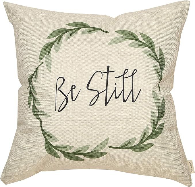 Fahrendom Rustic Be Still Green Olive Wreath Vintage Farmhouse Décor Spring Summer Sign Decorati... | Amazon (US)