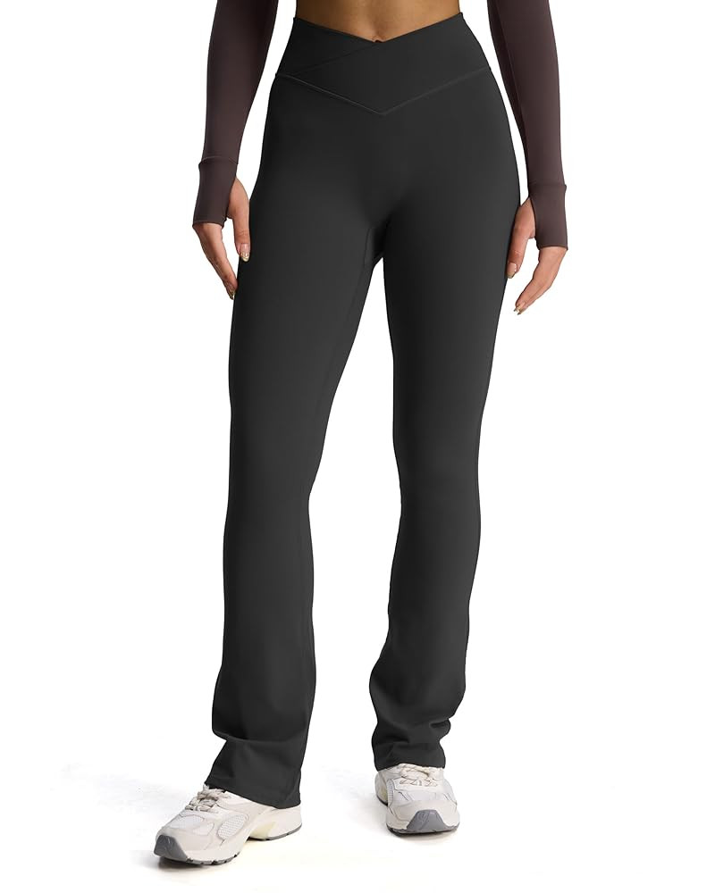 Aoxjox Flare Leggings for Women Trinity Tummy Control High Waisted Wide Leg Crosswaist Yoga Pants... | Amazon (US)