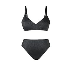 CUPSHE Donna Costume da Bagno Bikini a Vita Alta Blu Costume da Bagno a Due Pezzi in Tricot Lucid... | Amazon (IT)