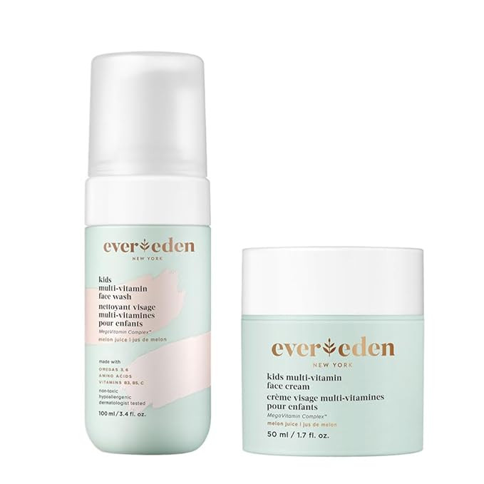 Evereden Kids Happy Face Duo (Melon Juice) - Multi-Vitamin Kids Face Wash & Kids Face Cream Set -... | Amazon (US)